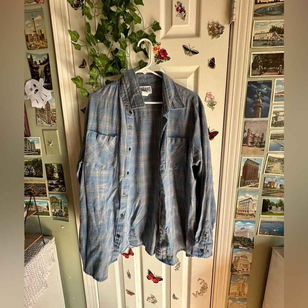 Blue flannel shirt